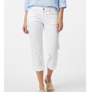 Chico's White Cotton Blend Capri Pants 3 16 Lightweight Summer Breathable